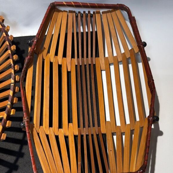 Elegant Brown Wooden Basket Set - Picture 4 of 8